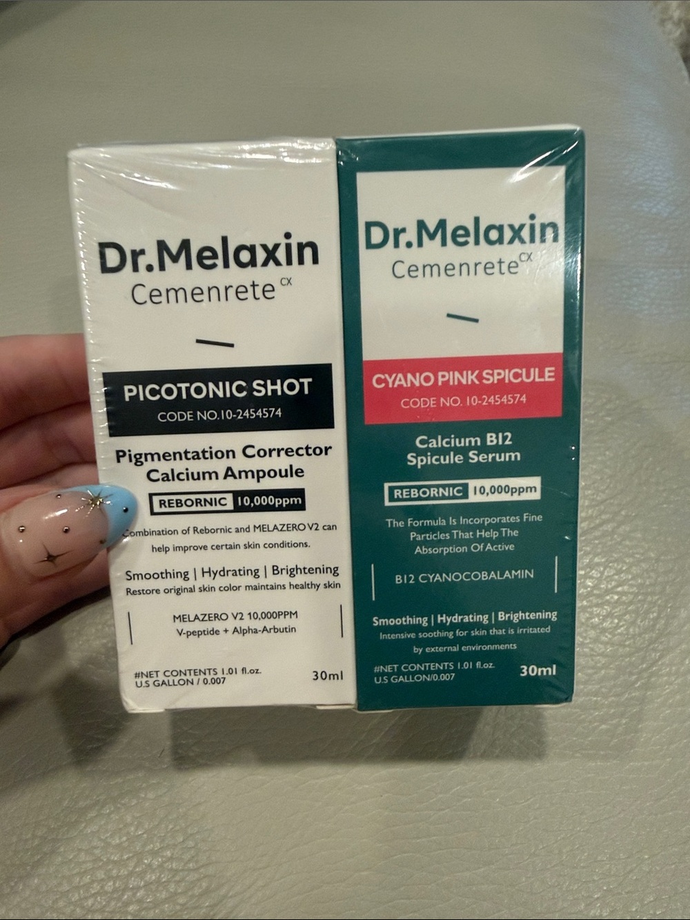 Dr Melaxin Picotonic & Cyano Pink Spicule (2) Rebornic Serums